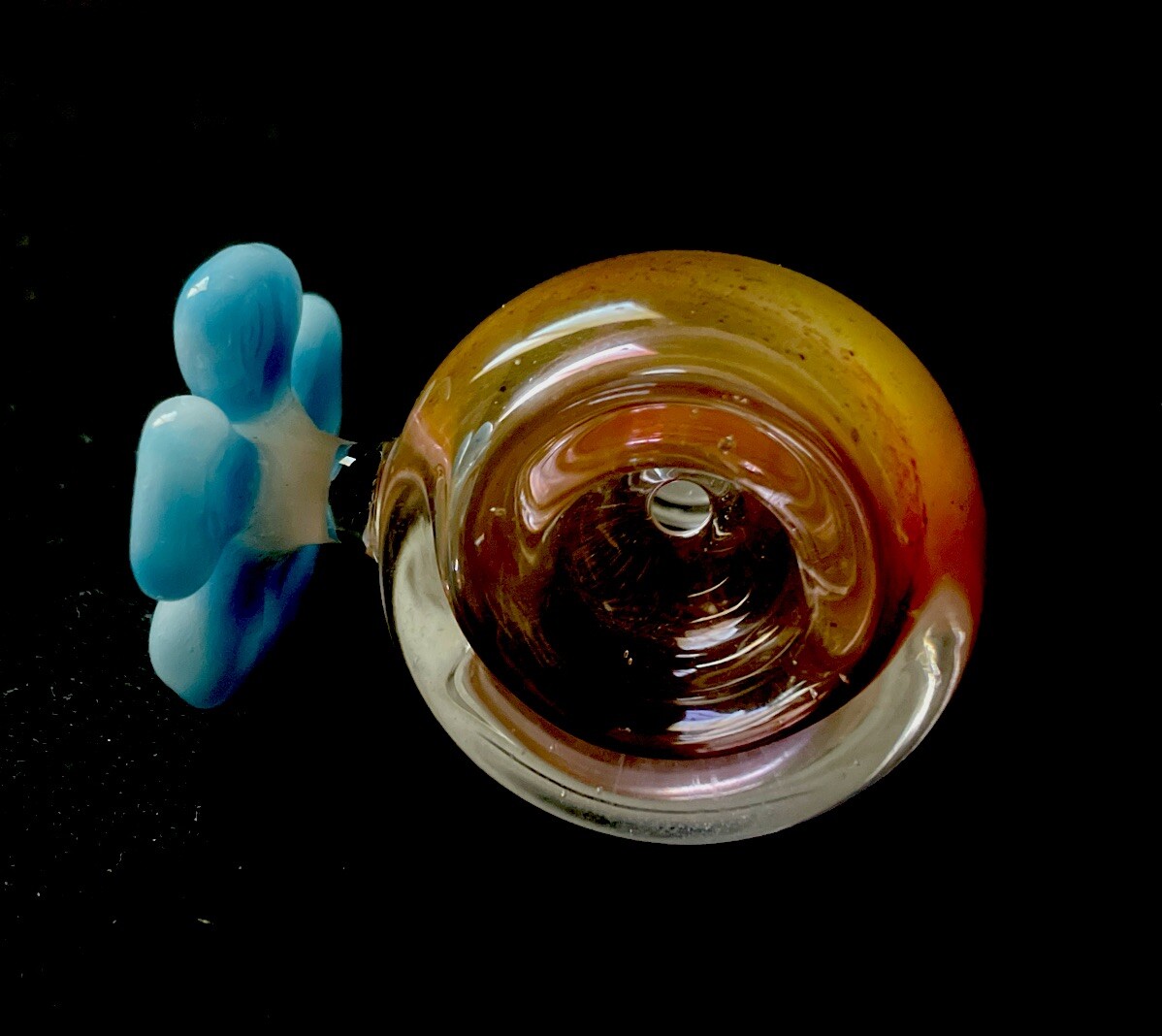 14MM Pink Thick Quality Glass FLOWER Double Thick Bowl Pipe Blue Made USA