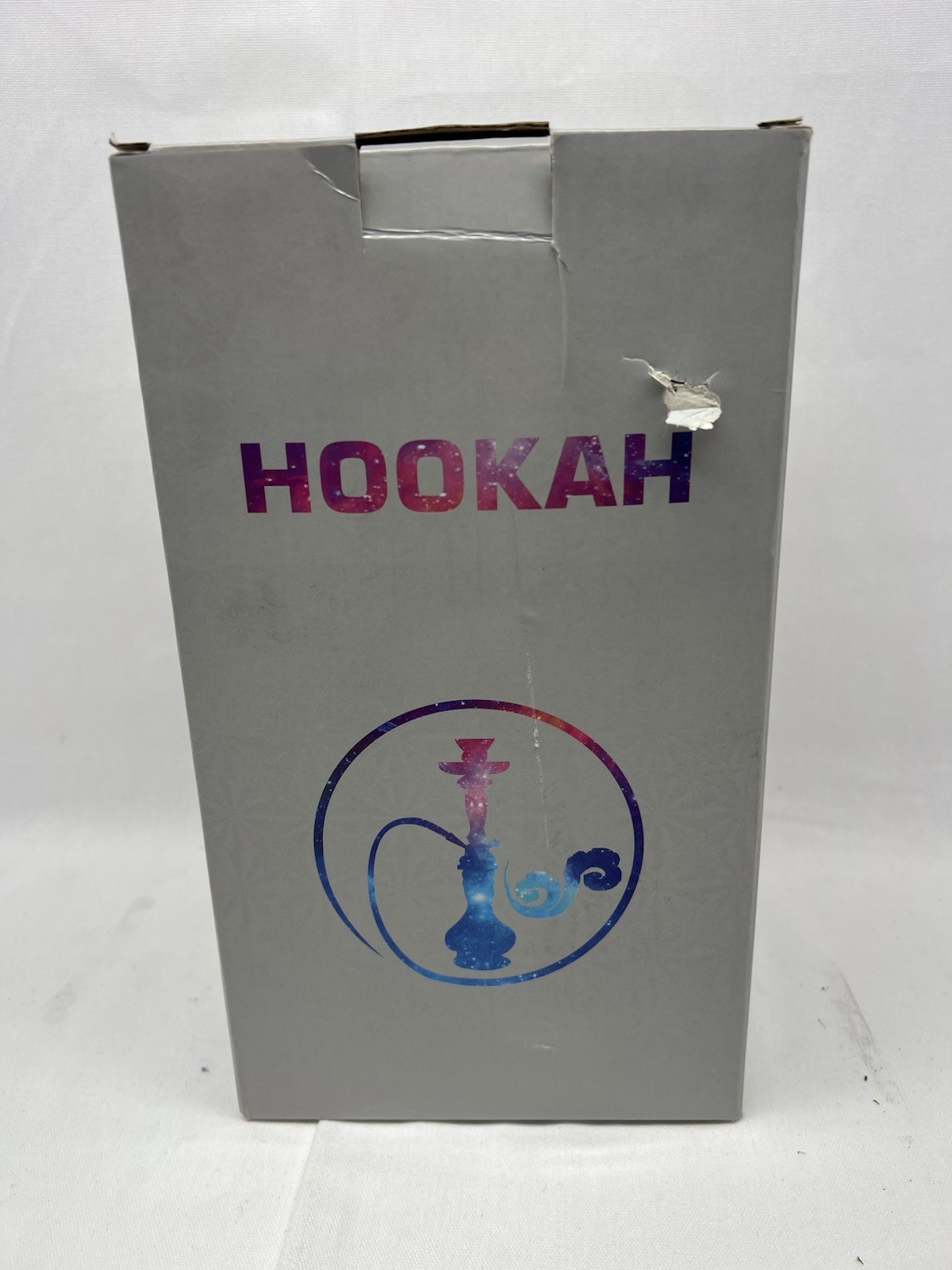 Hookah Glass & Ceramic Pipe Set with 4 Hoses, accessories – Black & White NEW