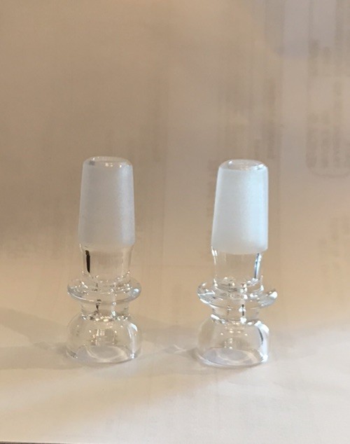 Lot Of 2 14mm Glass Male Cup Bowl Slide Water Pipe Bong Bubbler Hookah Clear