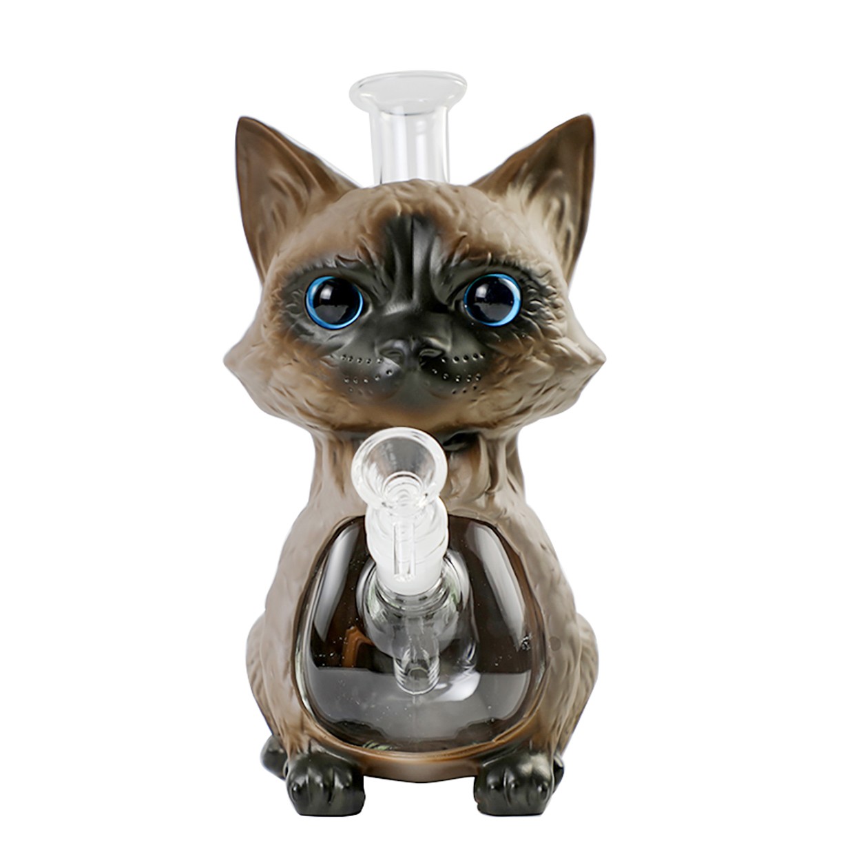 Siamese cat 9in Hookah Glass Bongs Waterpipes Smoking Tobacco Bubbler bongs 14mm