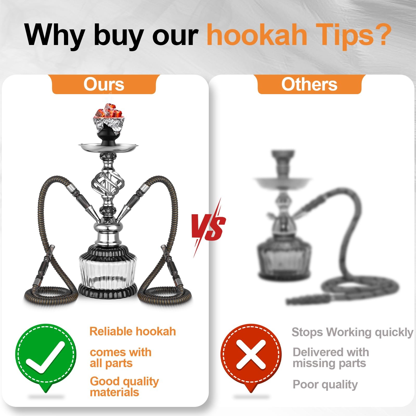 2 Hose Hookah Set 15 » Shisha With Everything Glass Vase Hollow-Carved,Coal T…