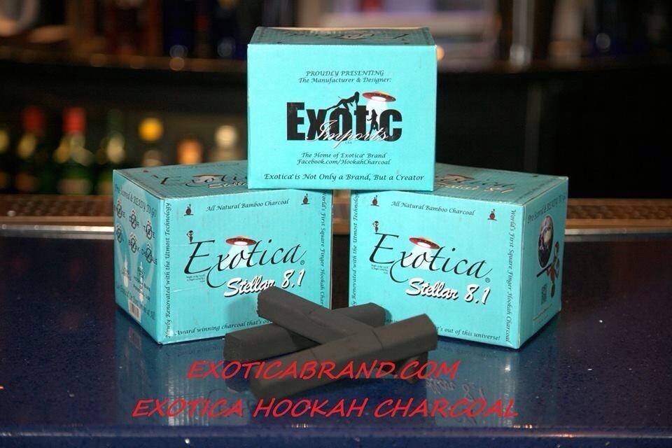 4 Boxes = 300 PCS Exotica Stellar Natural Bamboo Coals Pre-Scored Hookah Shisha