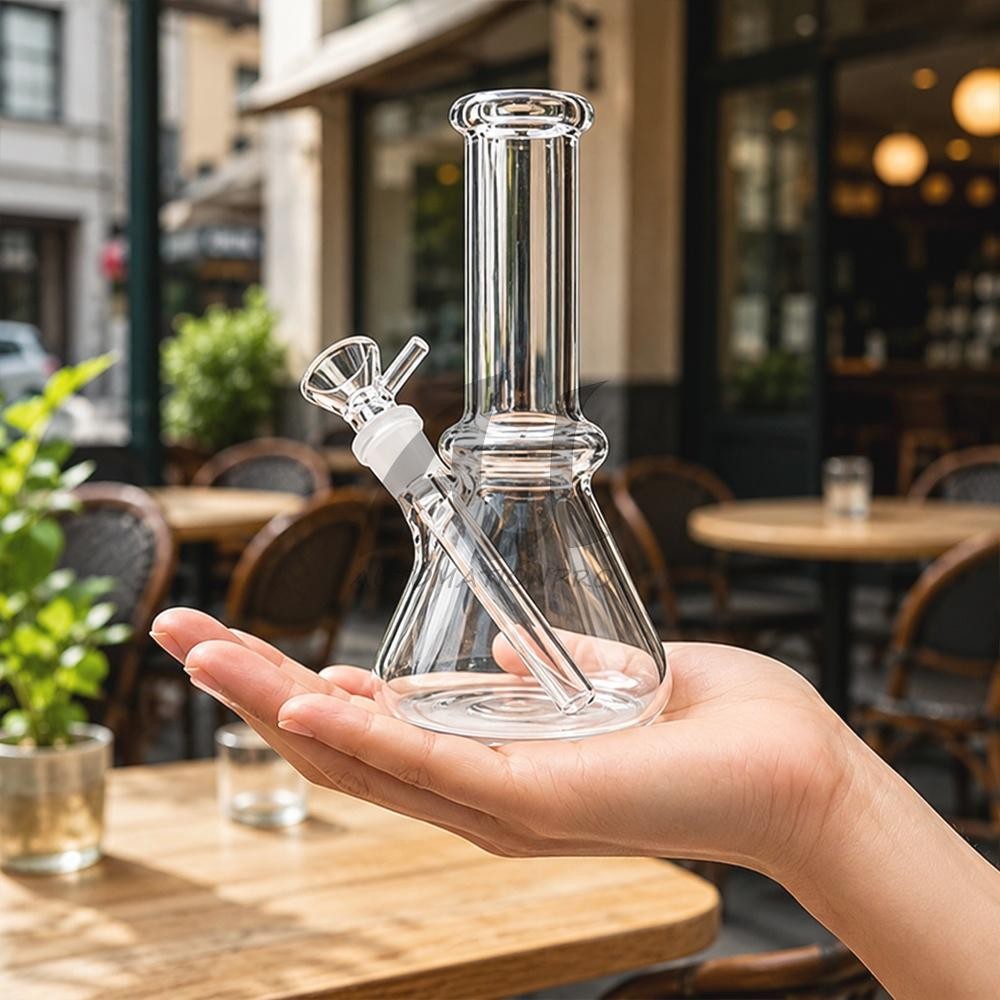 6&Prime; Small Glass Bong Smoking Tobacco Water Pipe 14MM Glass Bowl
