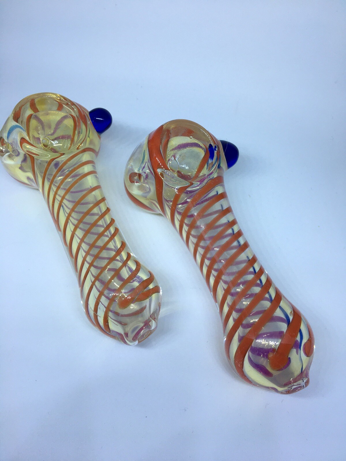 USA 3.5” HEAVY THICK BLOWN GLASS BOWL HAND PIPE SPOON SWIRL MINI PIPA TOBACCO OG