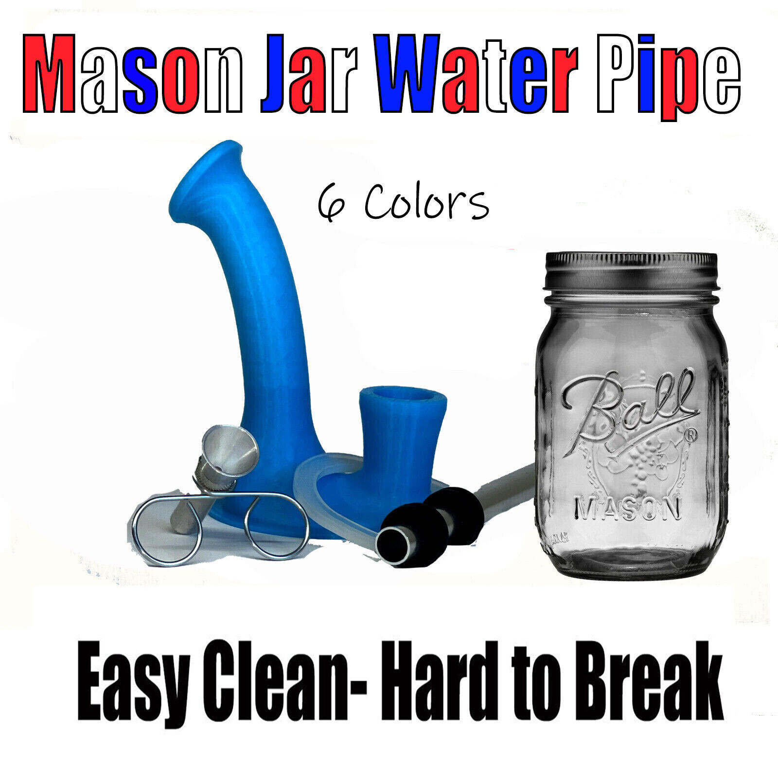 EZ Clean Pipe Mason Jar – Glass Hookah – Easy Clean