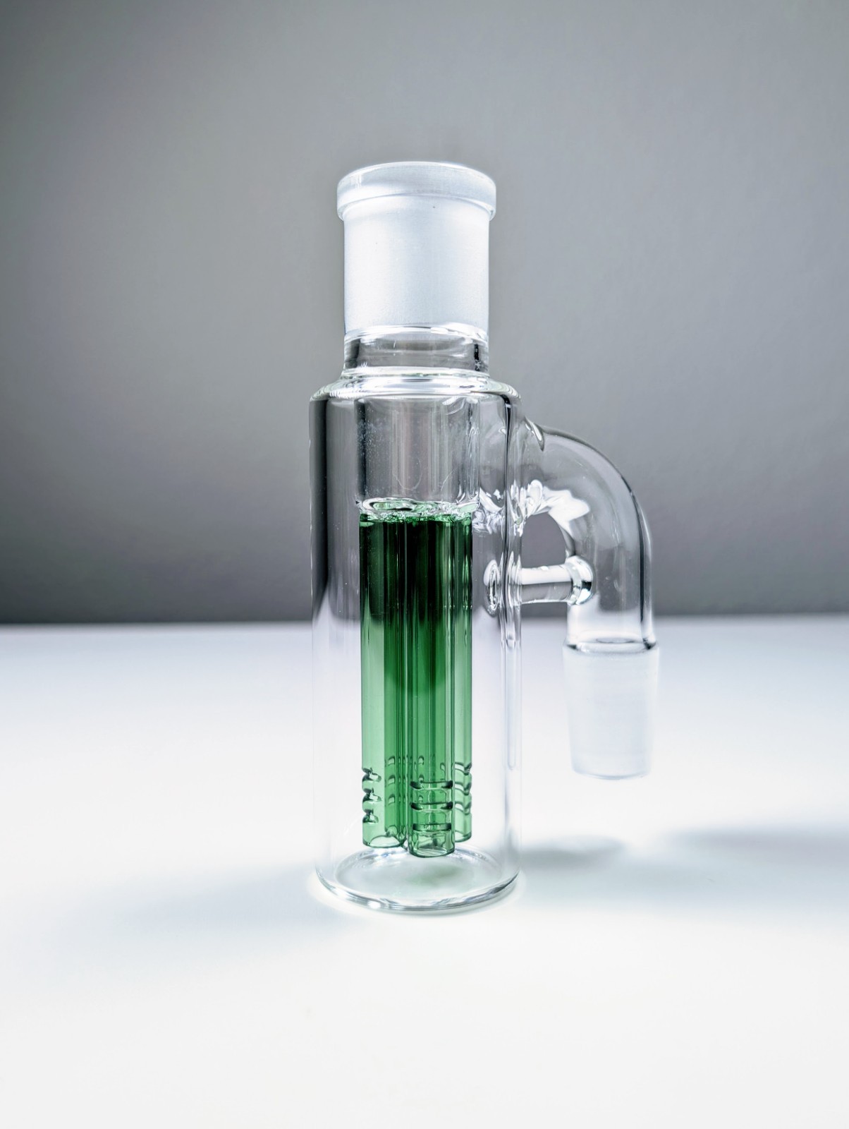 Premium Thick 18mm 90° Green Quad Tree Perc Ash Catcher Tobacco Water Pipe Bong