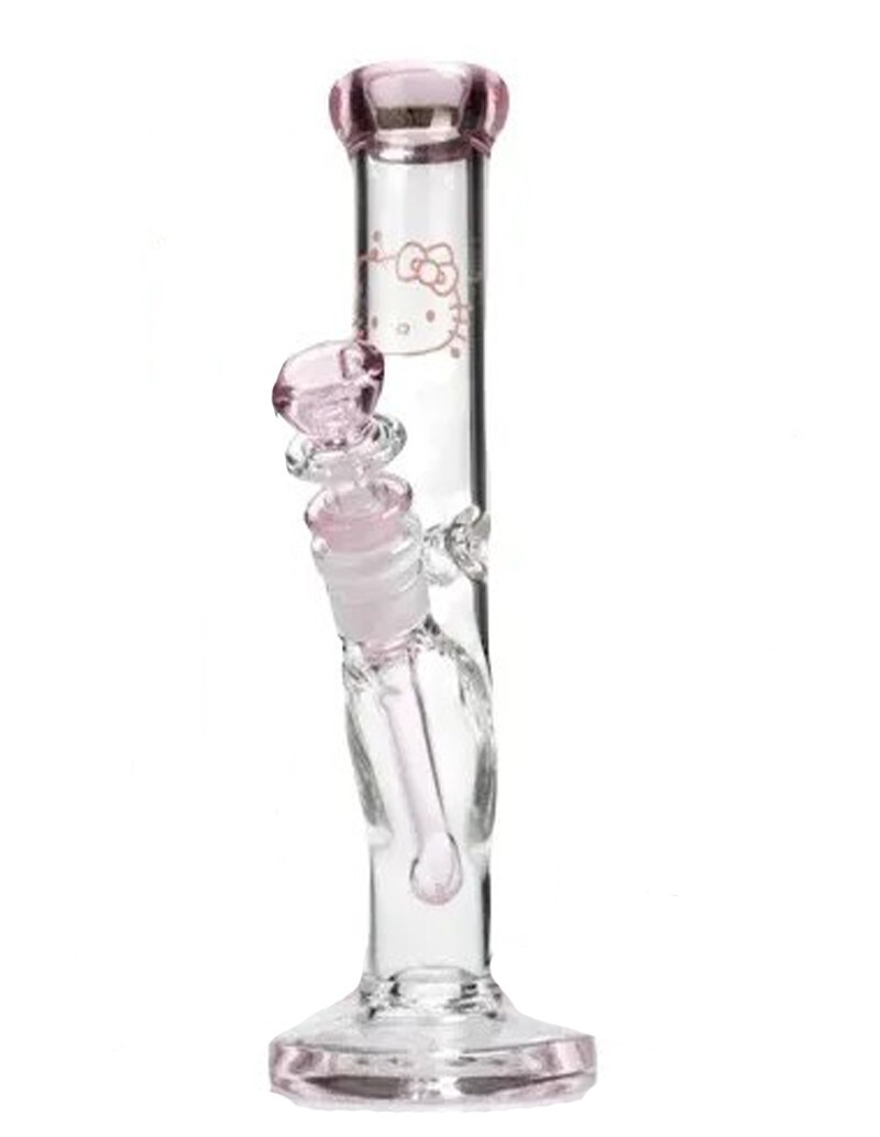 Girly Bong Hello Kitty 10&Prime; Straigh Bong w/ ICE catcher 4mm Thick Pink Girly Bong