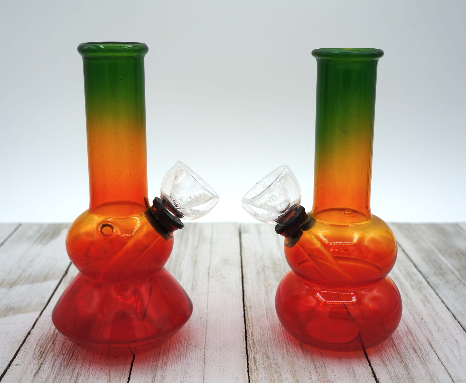 Lot of 2 Mini Water Pipes 5&Prime; Rasta Color Red Yellow Green Decorative – Ships USA
