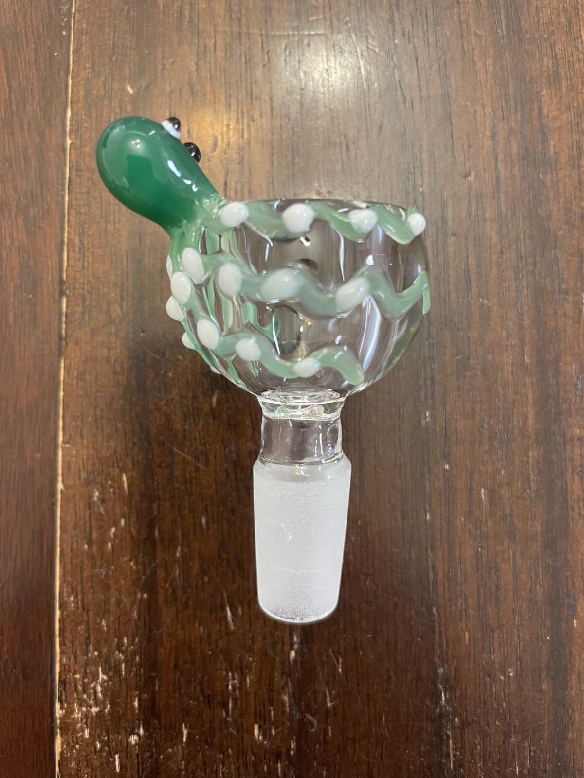 14mm Premium Glass Water Pipe Bowl Squid Octopus Green