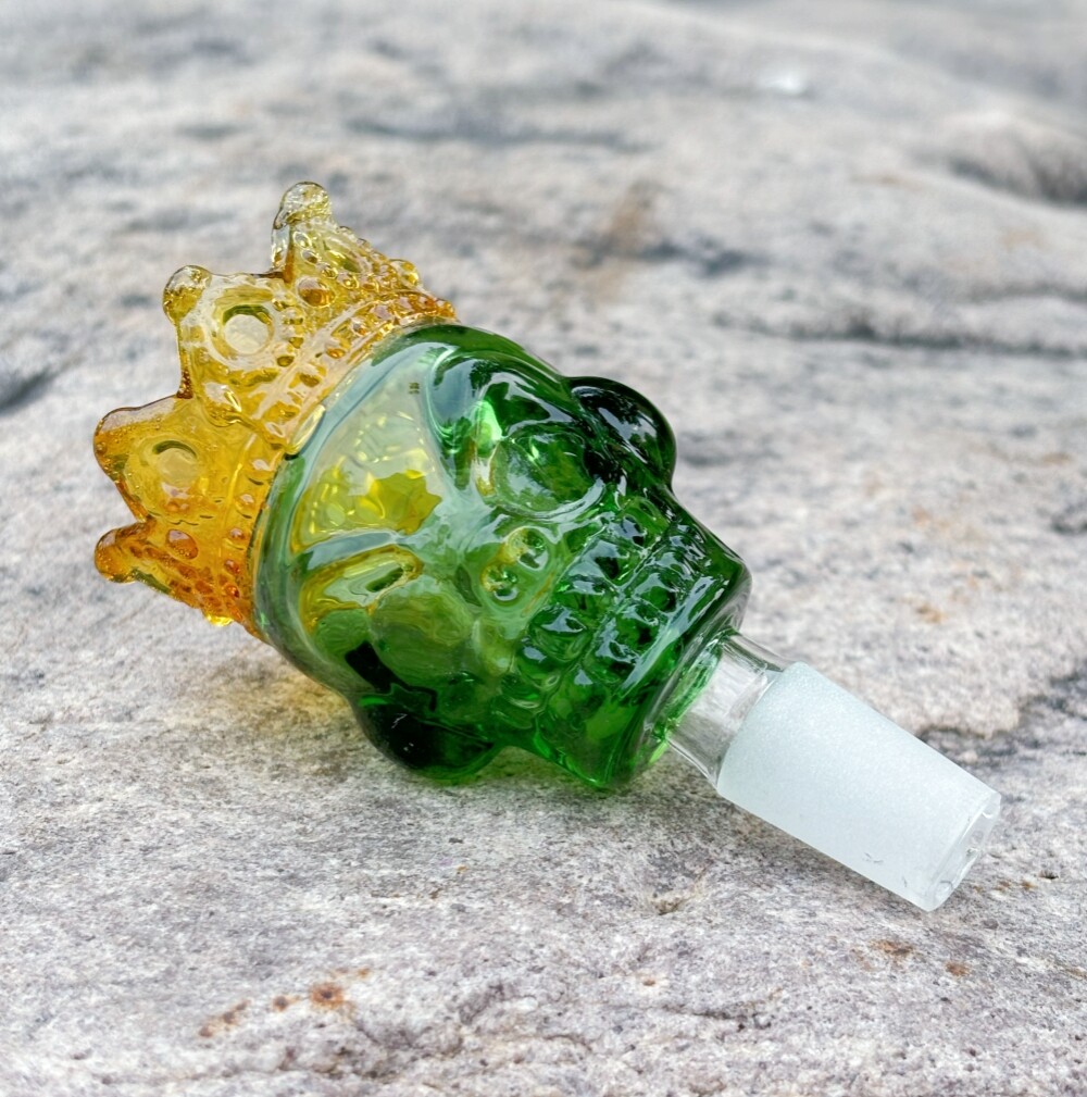 3.3 » BIG Skull Glass Tobacco Bowl HEAVY 14mm Male Smoking Bong Pipe Slide Jiont