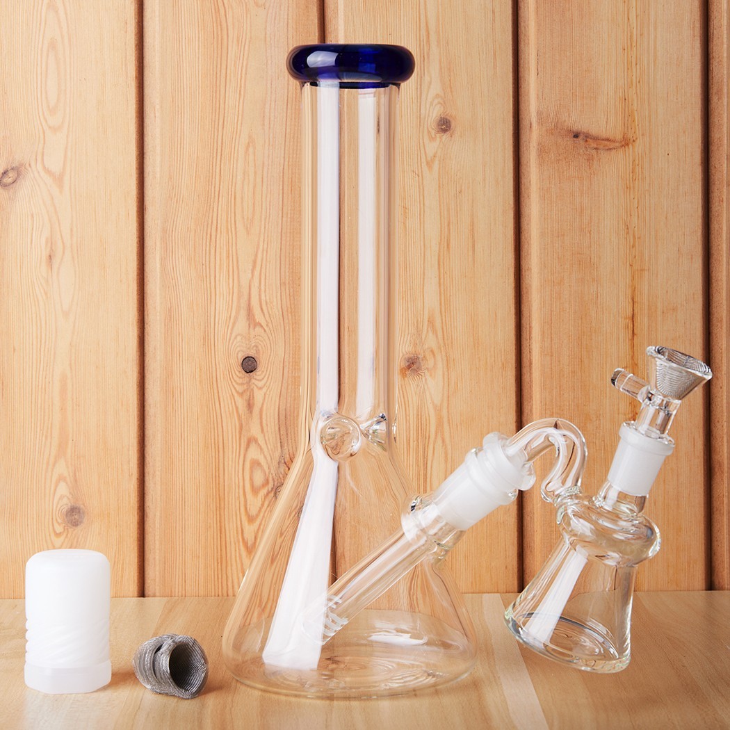 10&Prime; Glass Beaker Bong Ash Catcher Water Smoking Tobacco Pipe 14MM Bowl 10 Screen