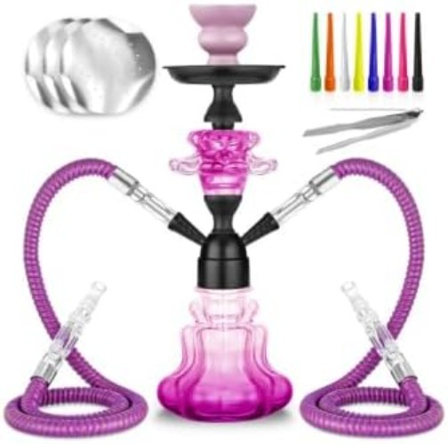 Hookah Set With Everything 14 » Shisha Hookah Complete Set – Glass Flower Vas…