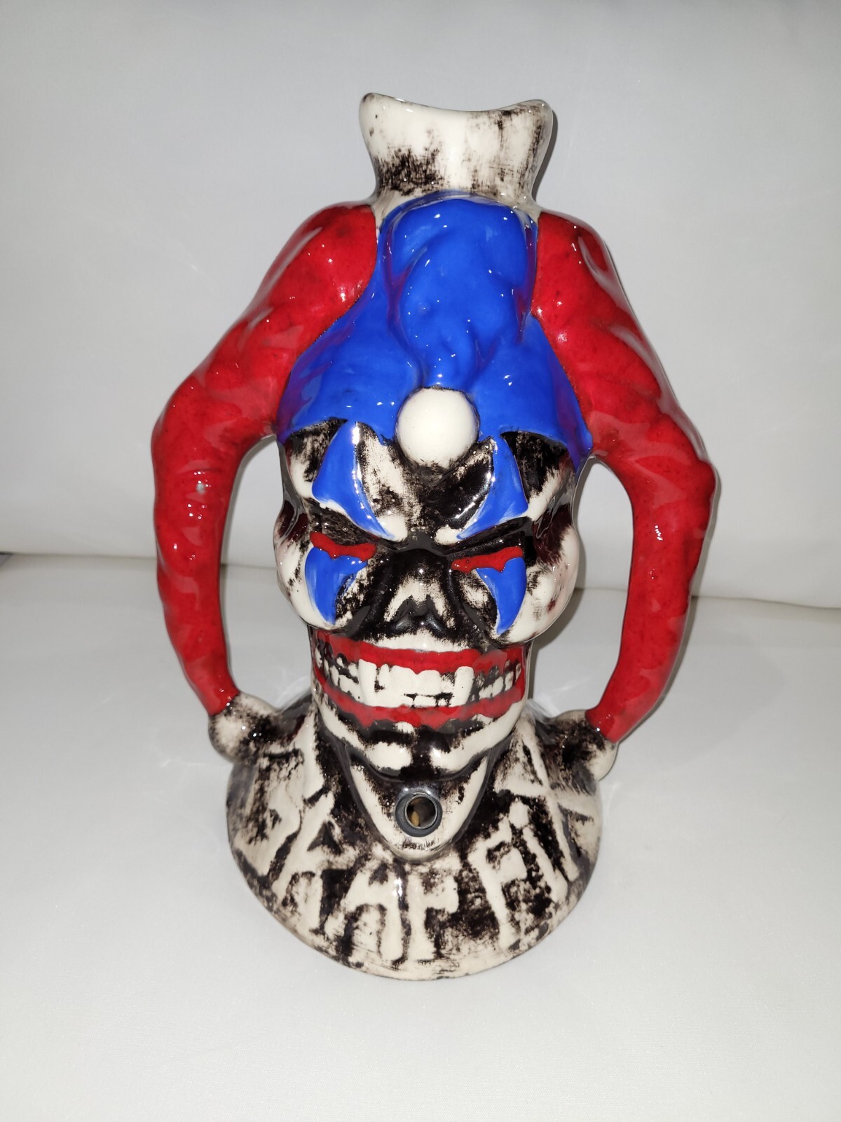 Rare OLD SCHOOL 80s 90s Vintage Graffix Jester Ceramic glass water Bong pipe