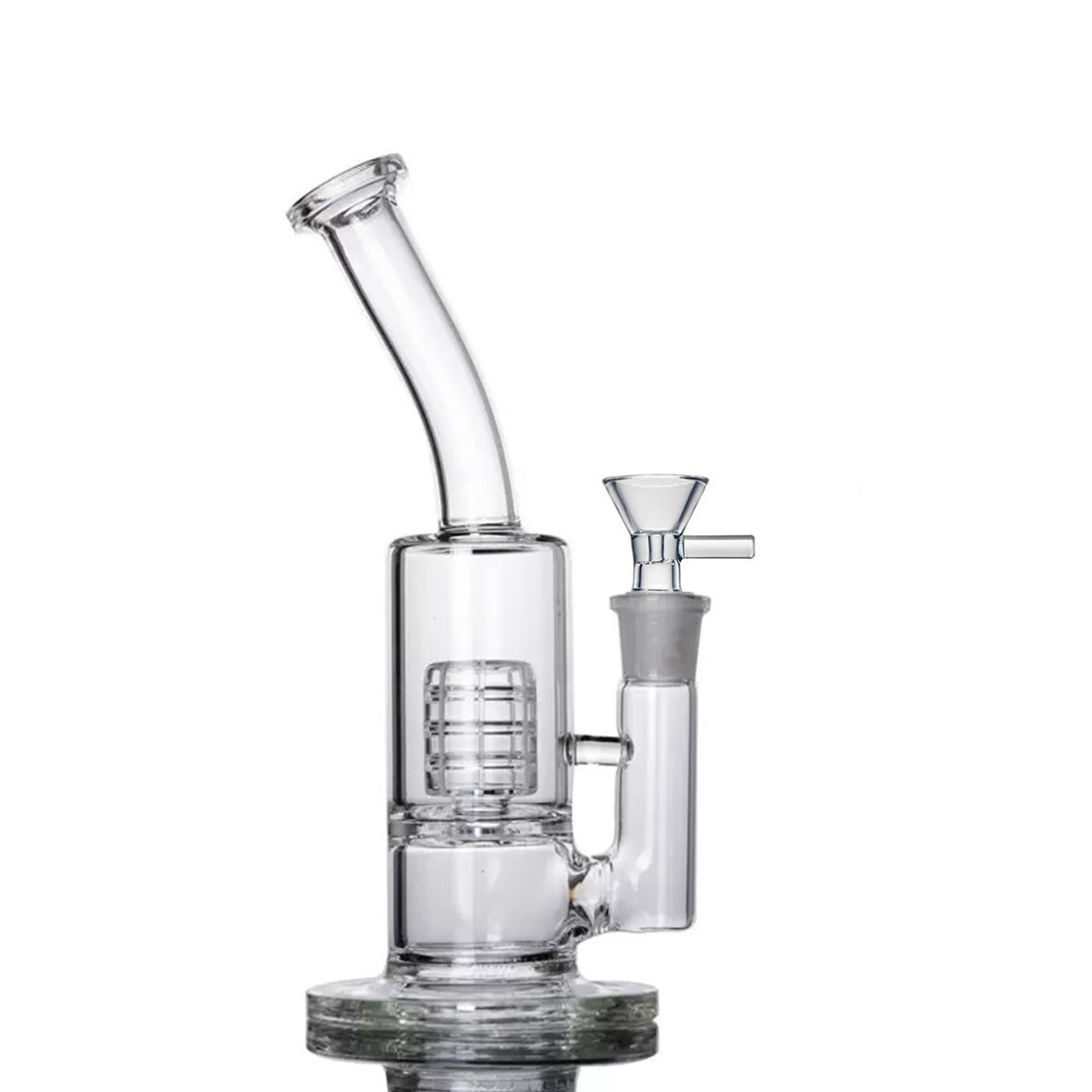 9&Prime; Glass Bong Smoking Hookah Water Pipe Birdcage Perc Smoking 14mm Bowl