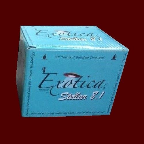 75pc Exotica Bamboo Stellar 8.1 Pre-Scored Hookah Shisha Charcoal Coal Finger