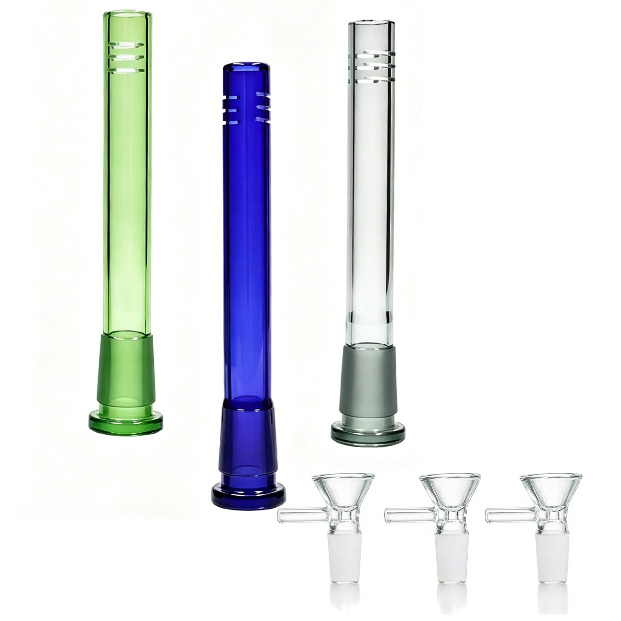 6-PACK 5.25in Down stem + Round 14mm Glass Bong for Glass Bongs Tobacco Smoking