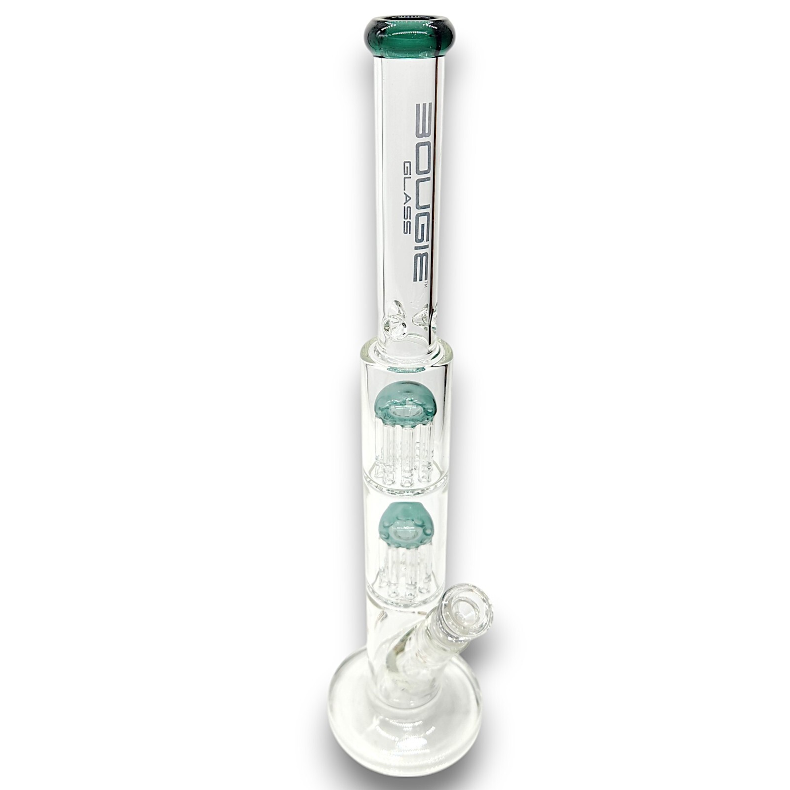 18&Prime; Bougie Glass Heavy Duty SHOWERHEAD PERC Straight Tube Beaker Bong Water Pipe