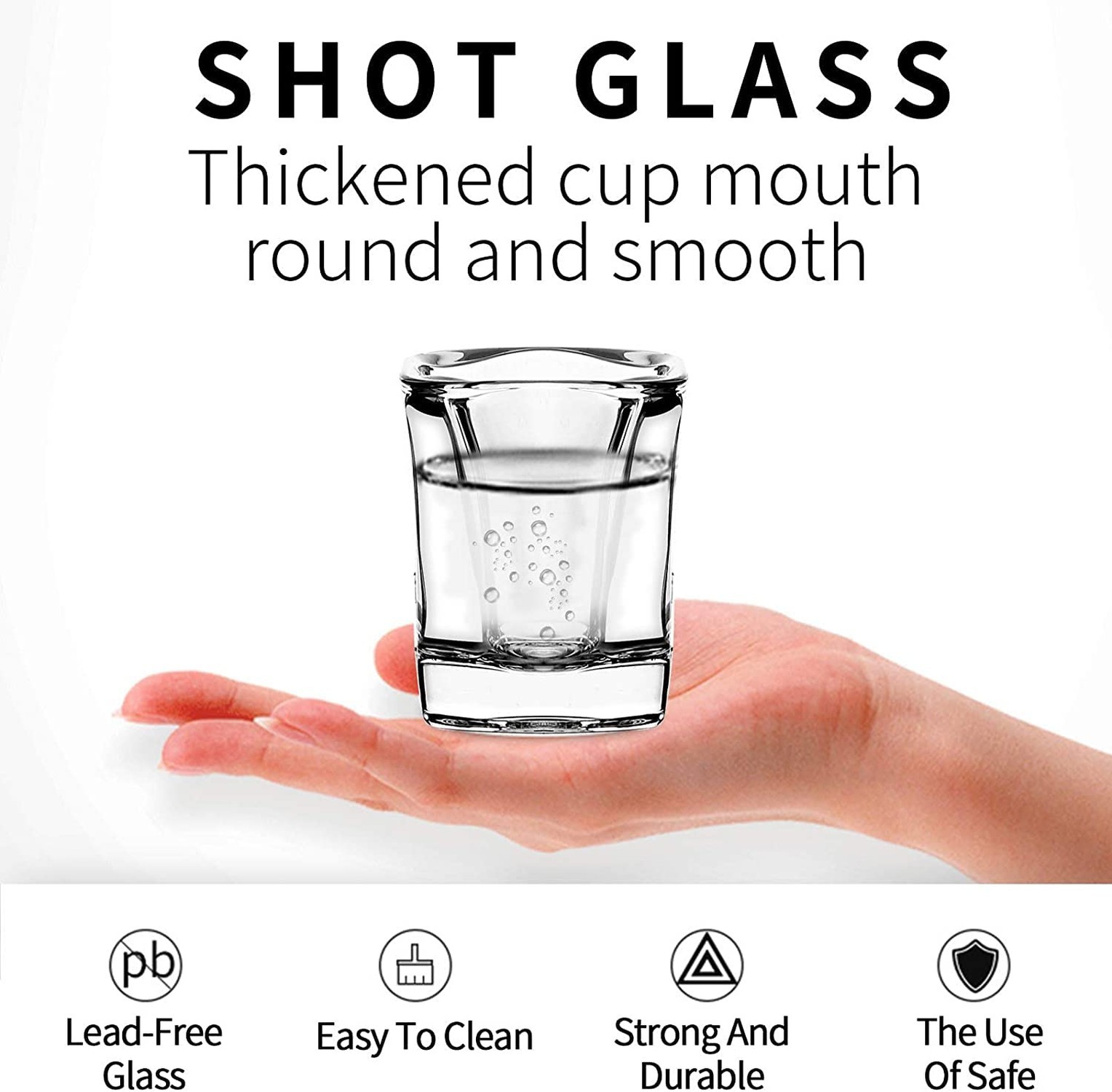 Shot Glass Set – 2oz/60ml Set of 6 Shot Glass Tray Holder Set Thick Base for …