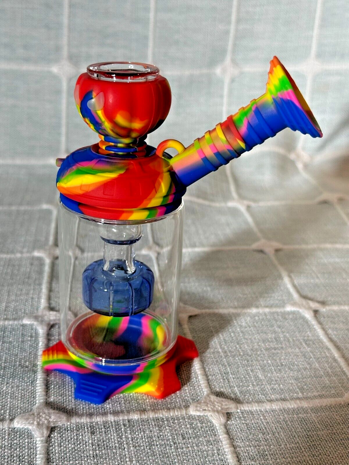 Mini 5inch Silicone Hookah Smoking Bong Shisha Water Pipe Glass Bowl