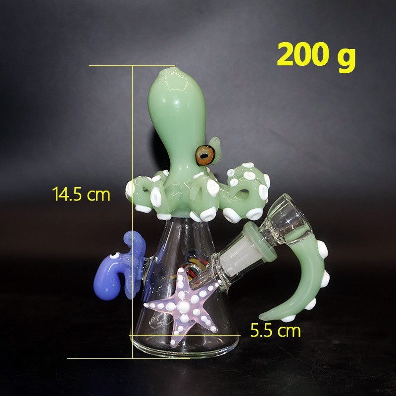 5.7&Prime; Octopus Glass Bong Gravity Beaker Hookah Percolator Tobacco pipe w/Bowl