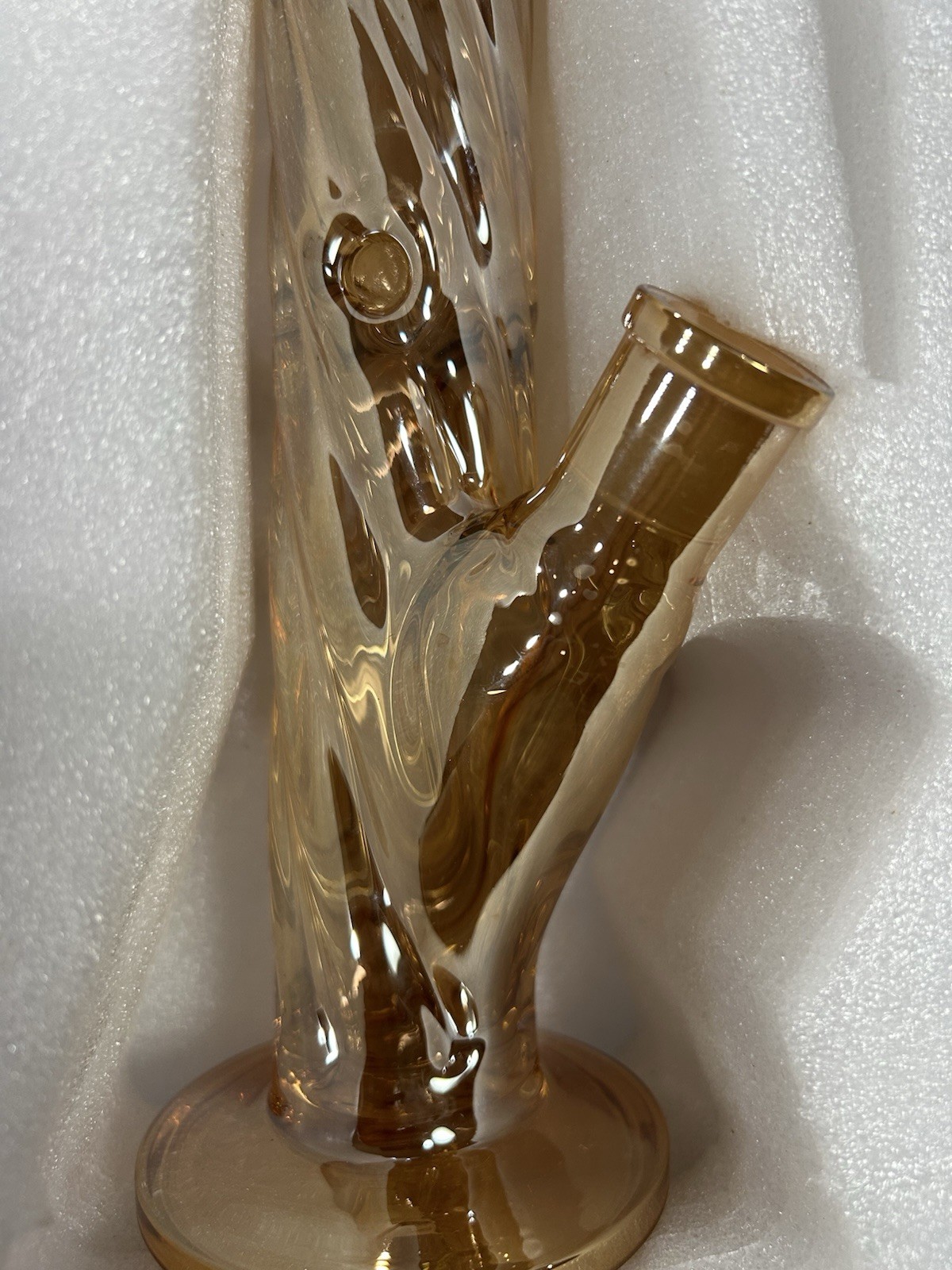 11.5 Inch Orange/Gold Glass Waterpipe Perc Bong Pipe Tobacco Smoking Pipes Bowl