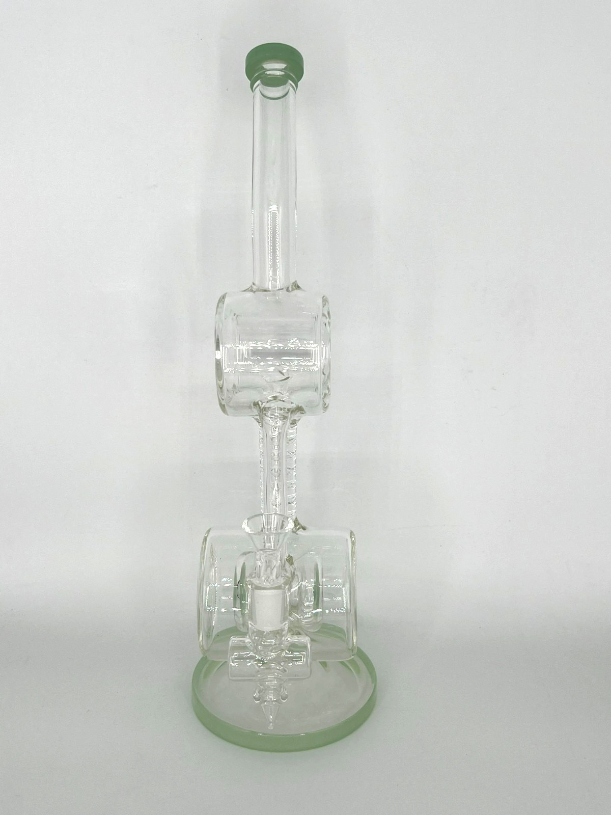14&Prime;BIG SMOKING RECYCLER COIL & PERC BONG-14MM BOWL-2 LBS THICK GLASS-2FREE GIFTS