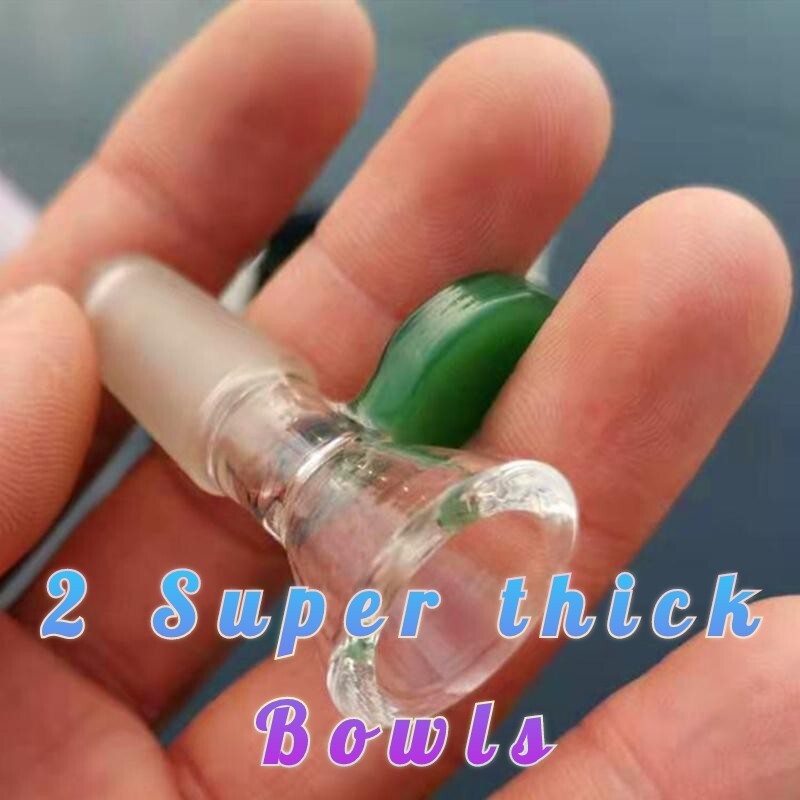 14mm Glass Bowl Bong Tobacco Water Pipe color Super thick HOOKAH Slide 2 Piece🔥