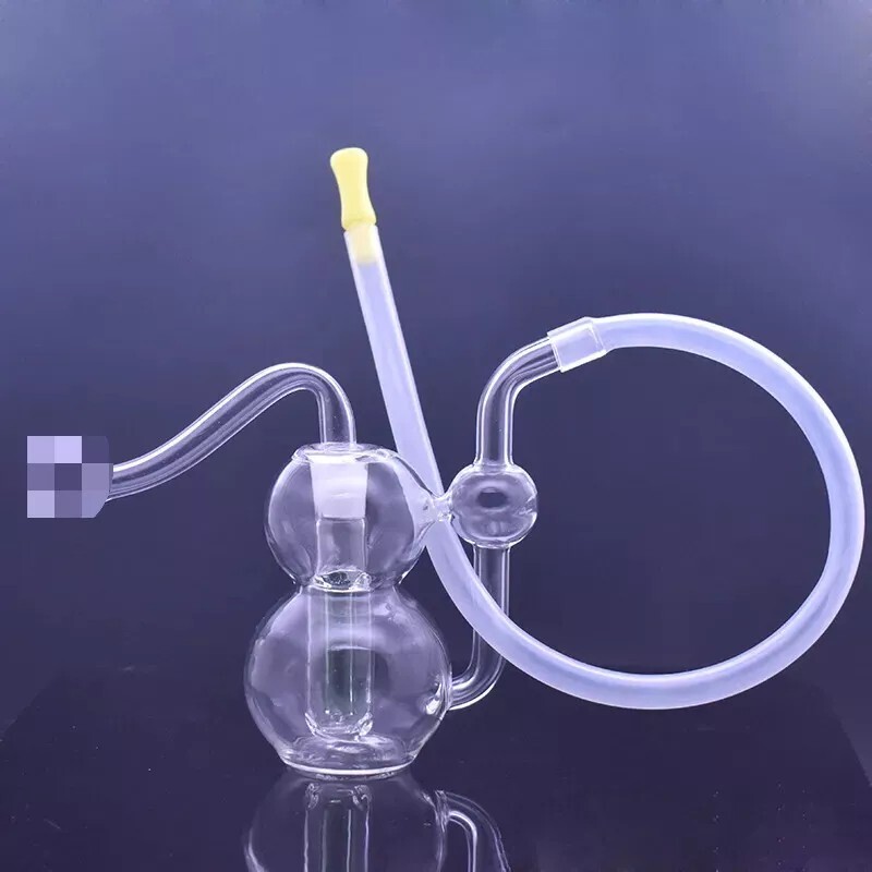 MINI 3.7&Prime; Gourd Glass Bong Hookah Smoking Water Pipe Bubbler Shisha W/Bowl