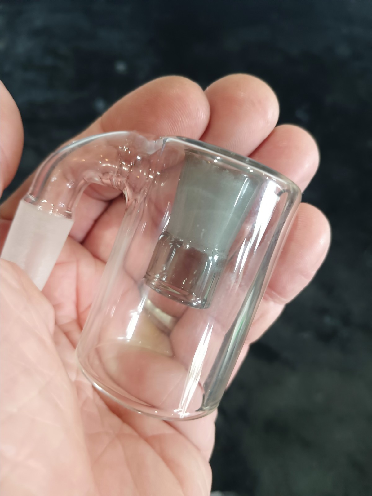 EXTRA LARGE 14mm 90° Glass Ash Catcher Reclaimer with Silicone Container