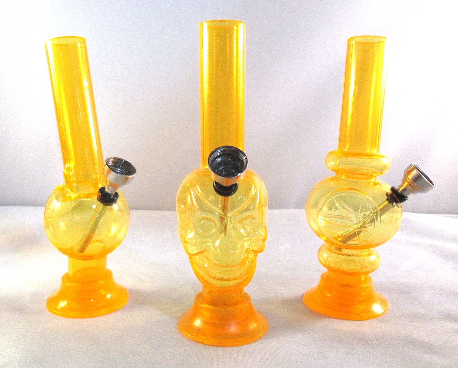 Acrylic Smoking Water Pipe Bong Bubbler 6&Prime; Neon Orange Tobacco