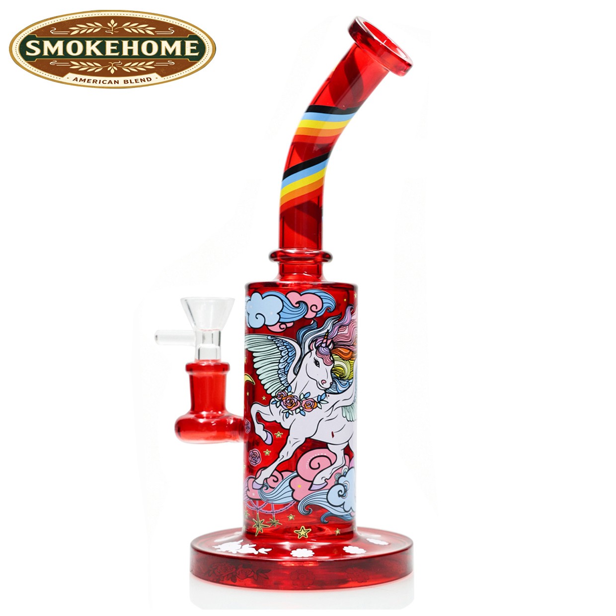 Pegasus Hookah 10IN Glass Bong and Water Pipes Smoking Perc Bongs w/ 14mm bowl