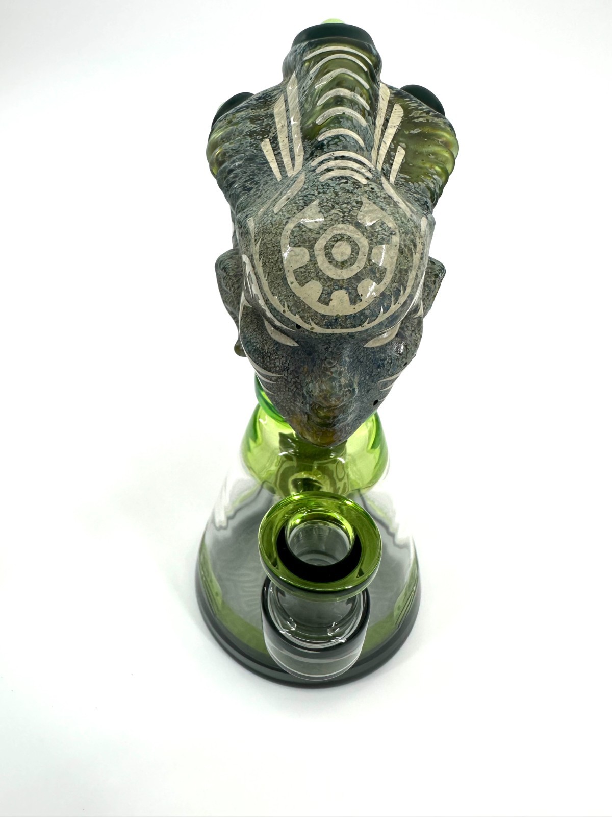 12&Prime; Black Skull Bubbler Glass Water Pipe Bong Perk 14mm Bowl Tobacco Hookah