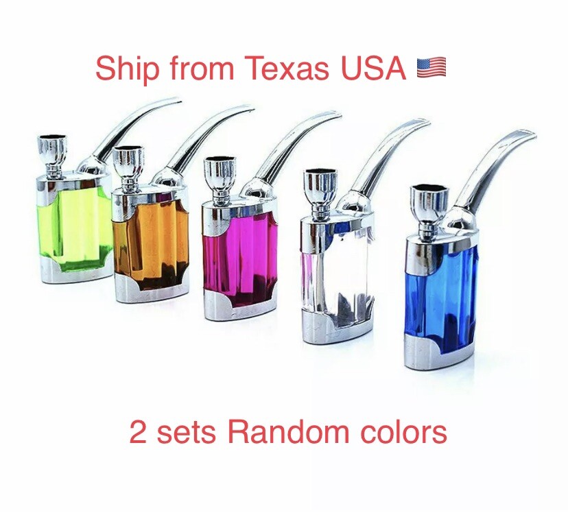 2 Pcs Dual Purpose Resin Smoking Pipe Mini Shisha Hookah Pipe Water Tobacco