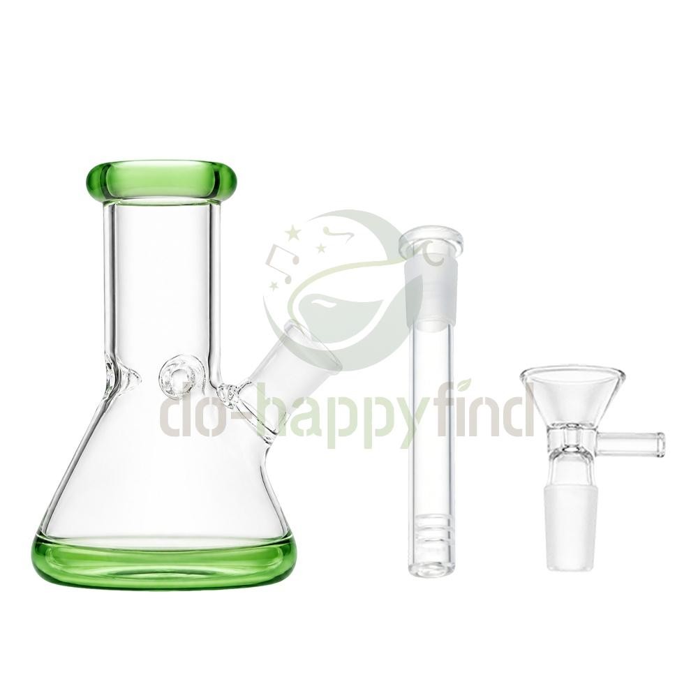 Small 6&Prime; Green Glass Bong Thick Smoking Water Pipe Beaker Bubbler W/Bowl USA