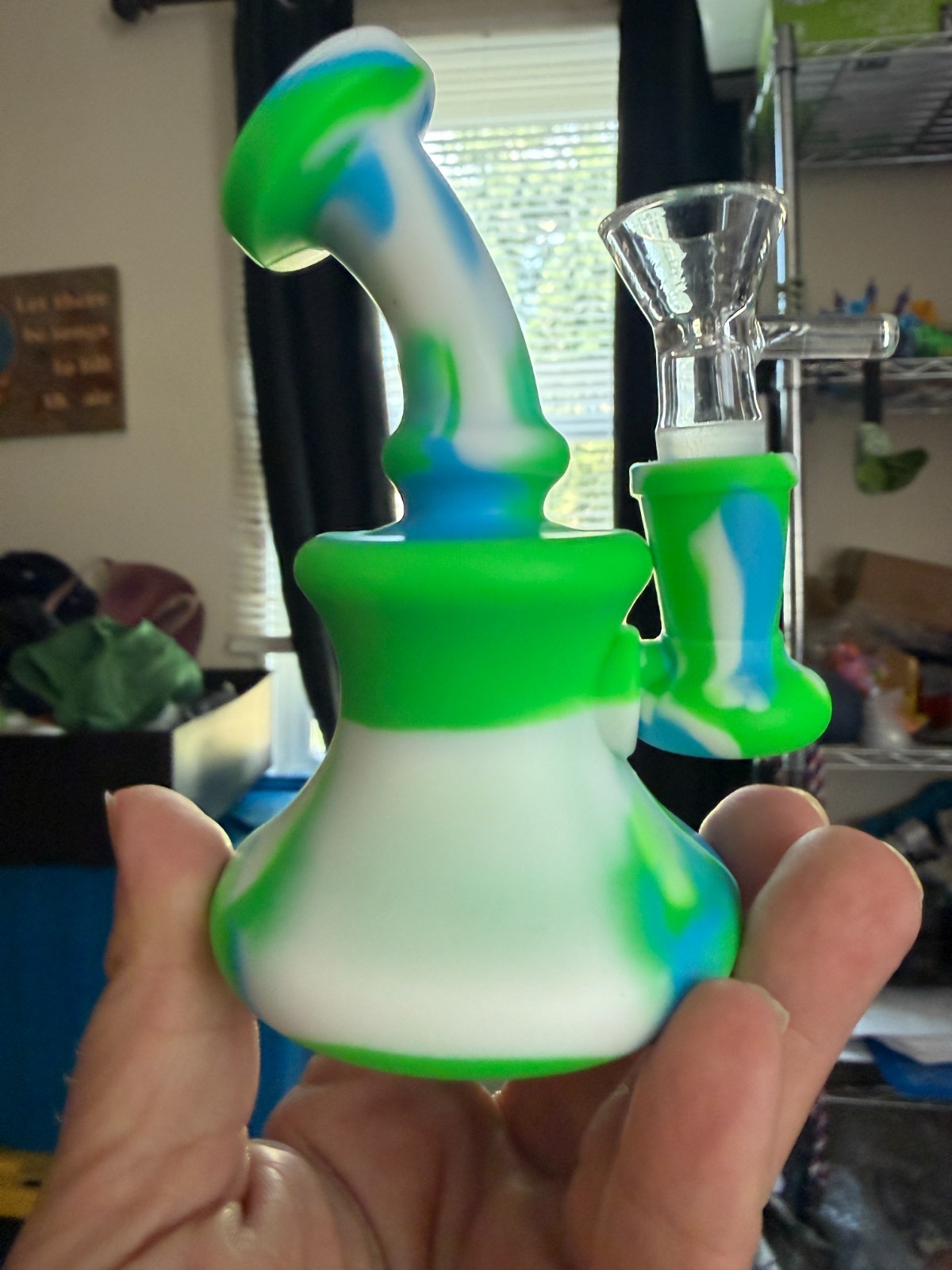 Mini 5 inch Silicone Hookah Smoking Bong Shisha Water Pipe Glass Bowl