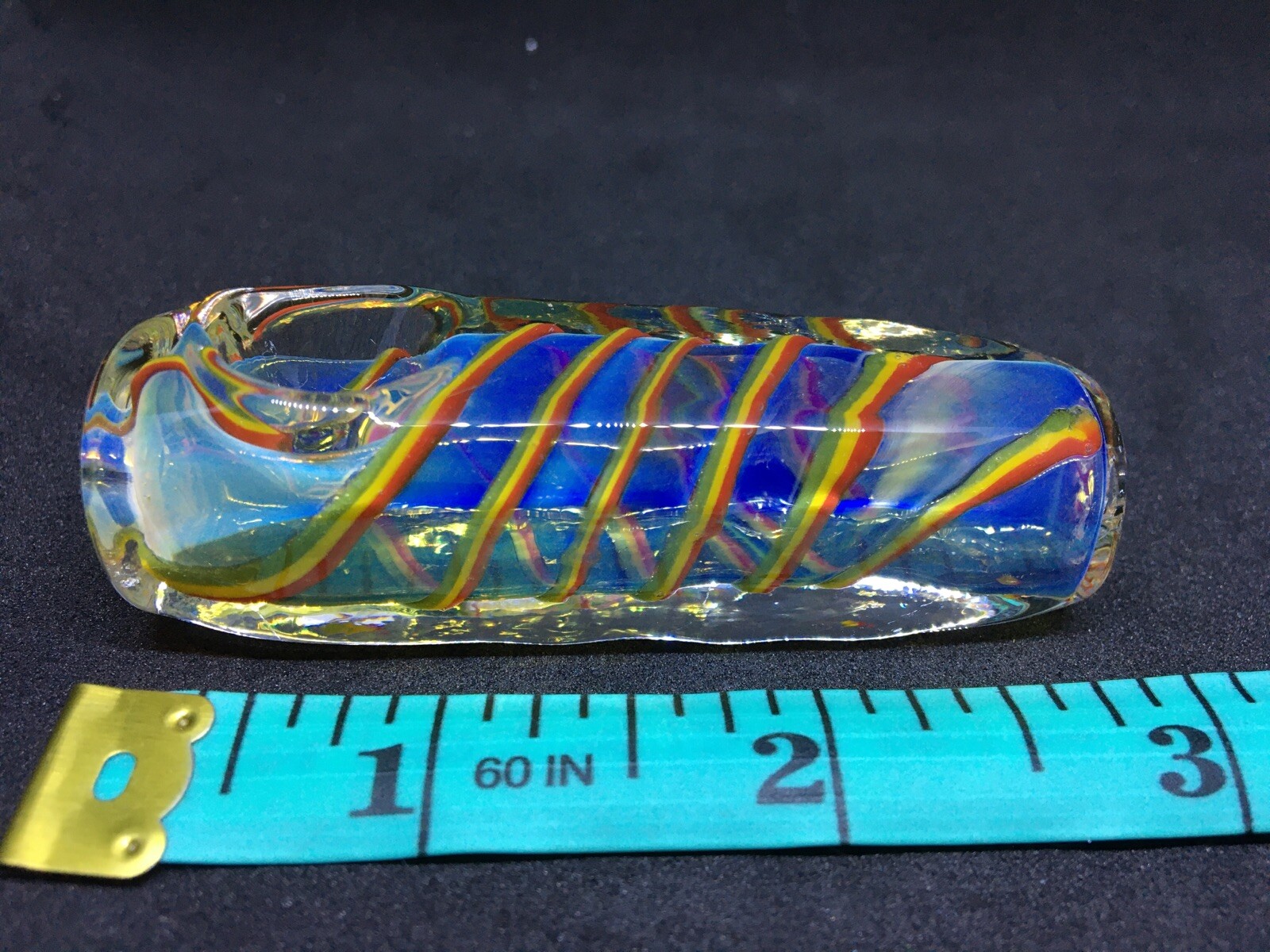 RASTA USA TOBACCO SMOKING HAND PIPE BLOWN GLASS 3” SQUARE BODY BLOCK XC22 OG CIG