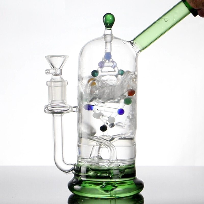 8.6&Prime; Creative DNA Gene Glass Bong Rotatable Tornado Bubbler Hookah Smoking Pipe