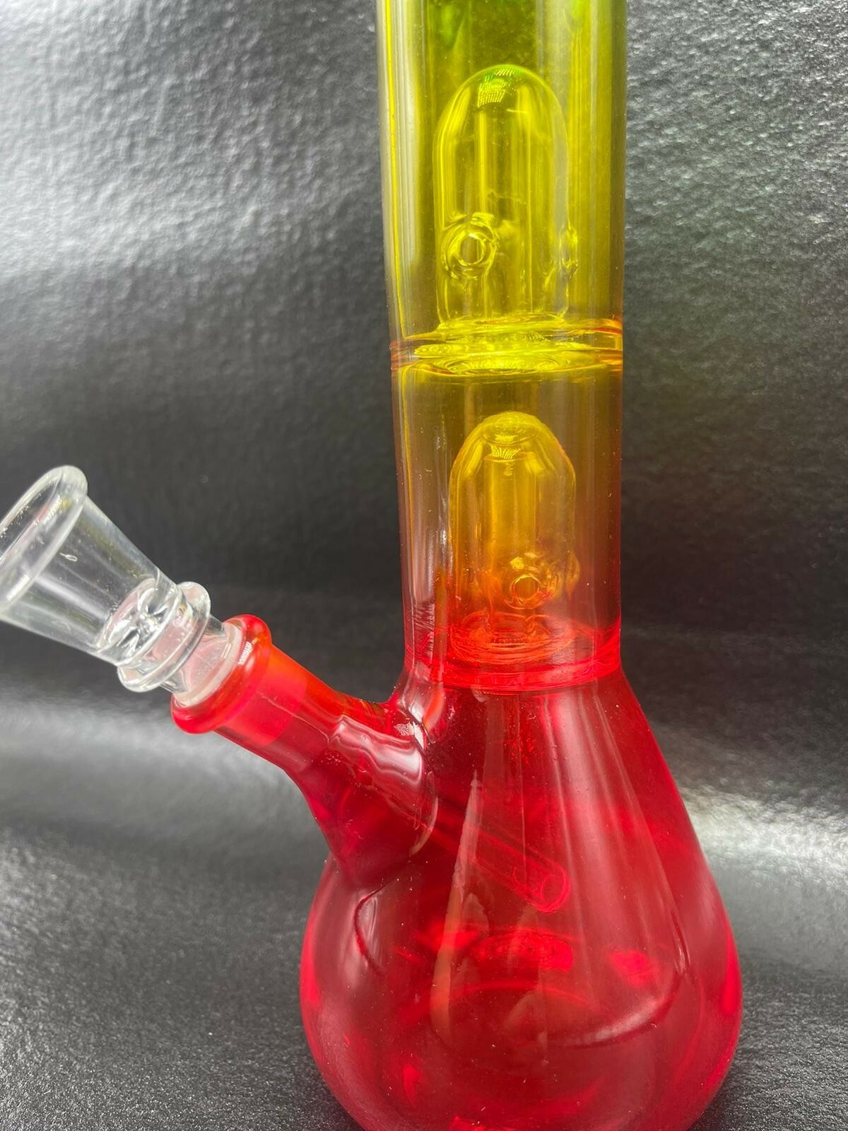 12&Prime; RASTA GLASS Bong DOUBLE Percolator Tobacco Hookah Water Pipe!