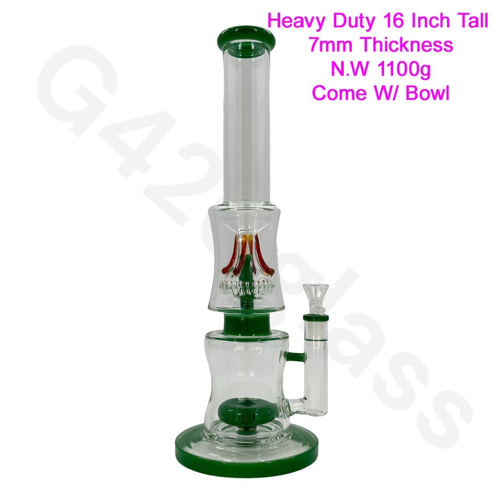 16 Inch Colorful Glass Bongs with Multiple Perc | Colorful Filter