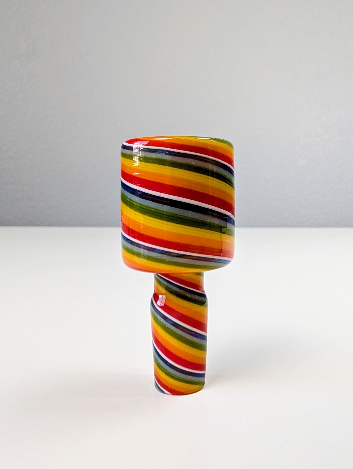 14mm Rainbow Colored Candy Twisted Premium Quality Glass Bowl Slide Bong Pipe
