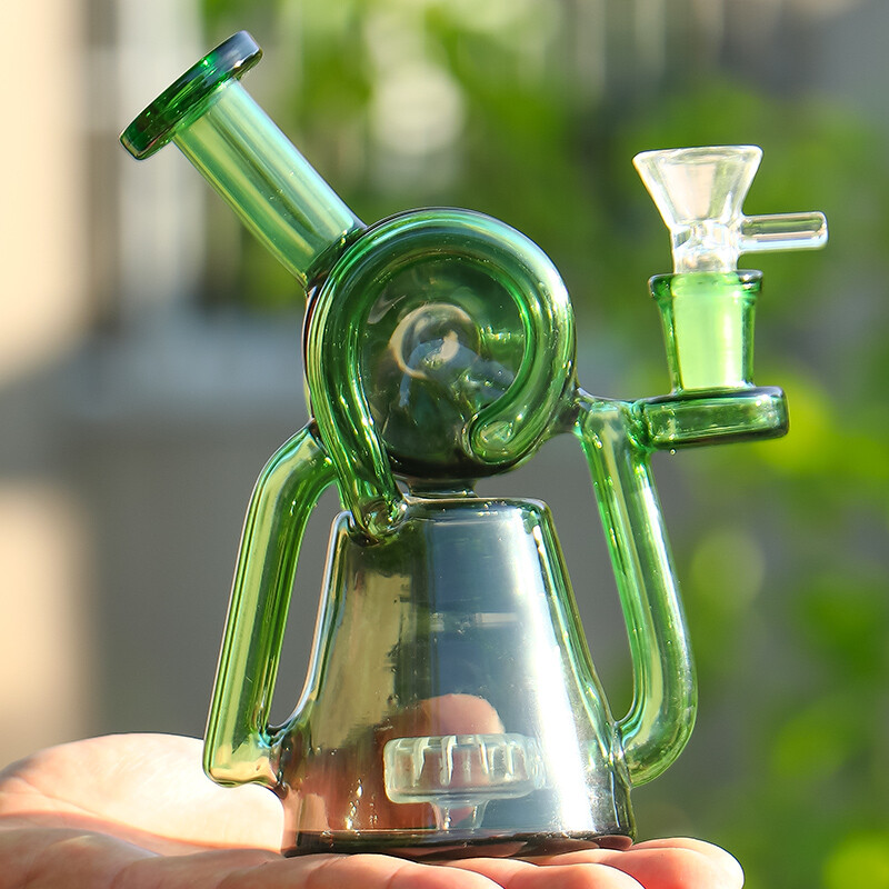 6.9&Prime; Glass Vortex Recycler Tornado Bong Water Pipe Bubbler w/14mm Bowl USA Stock