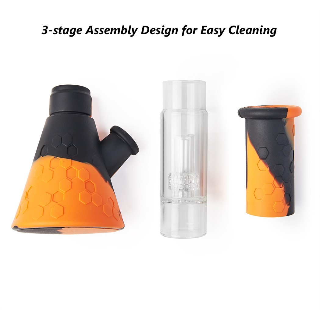 12&Prime; Heavy Duty Glass Bong Silicone Water Pipe Smoking Tobacco Beaker 14MM Bowl