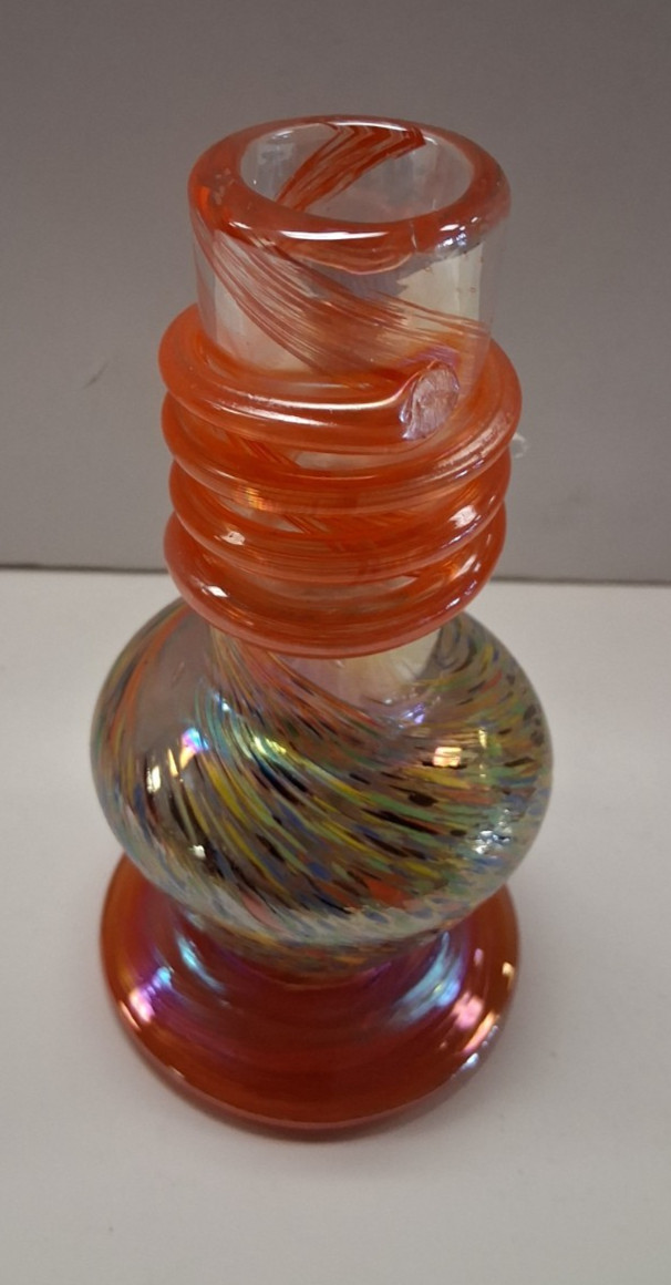 5.5&Prime; HEAVY SOFT GLASS WATER PIPE BONG HOOKAH BUBBLE PULL BOWL CARB ORANGE 53