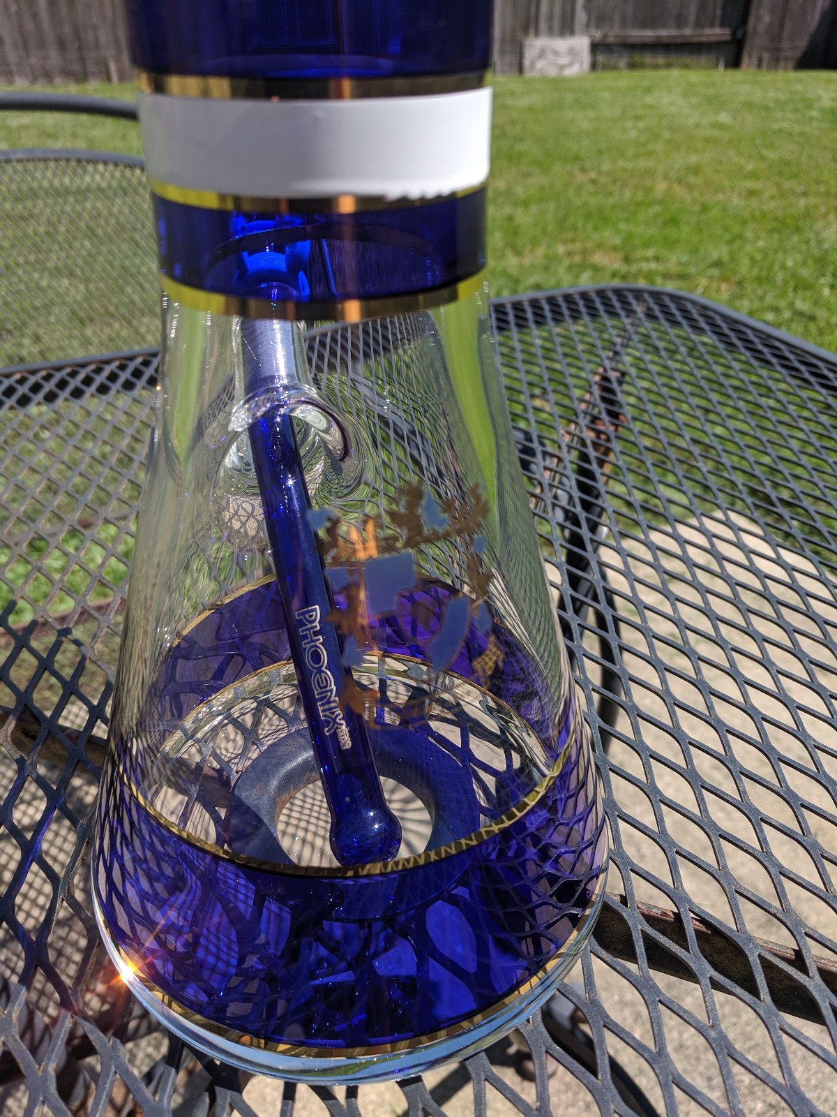 Phoenix Star – 18&Prime; Inch (XL) Glass Beaker Water Pipe Bong – 14mm – Royal Blue