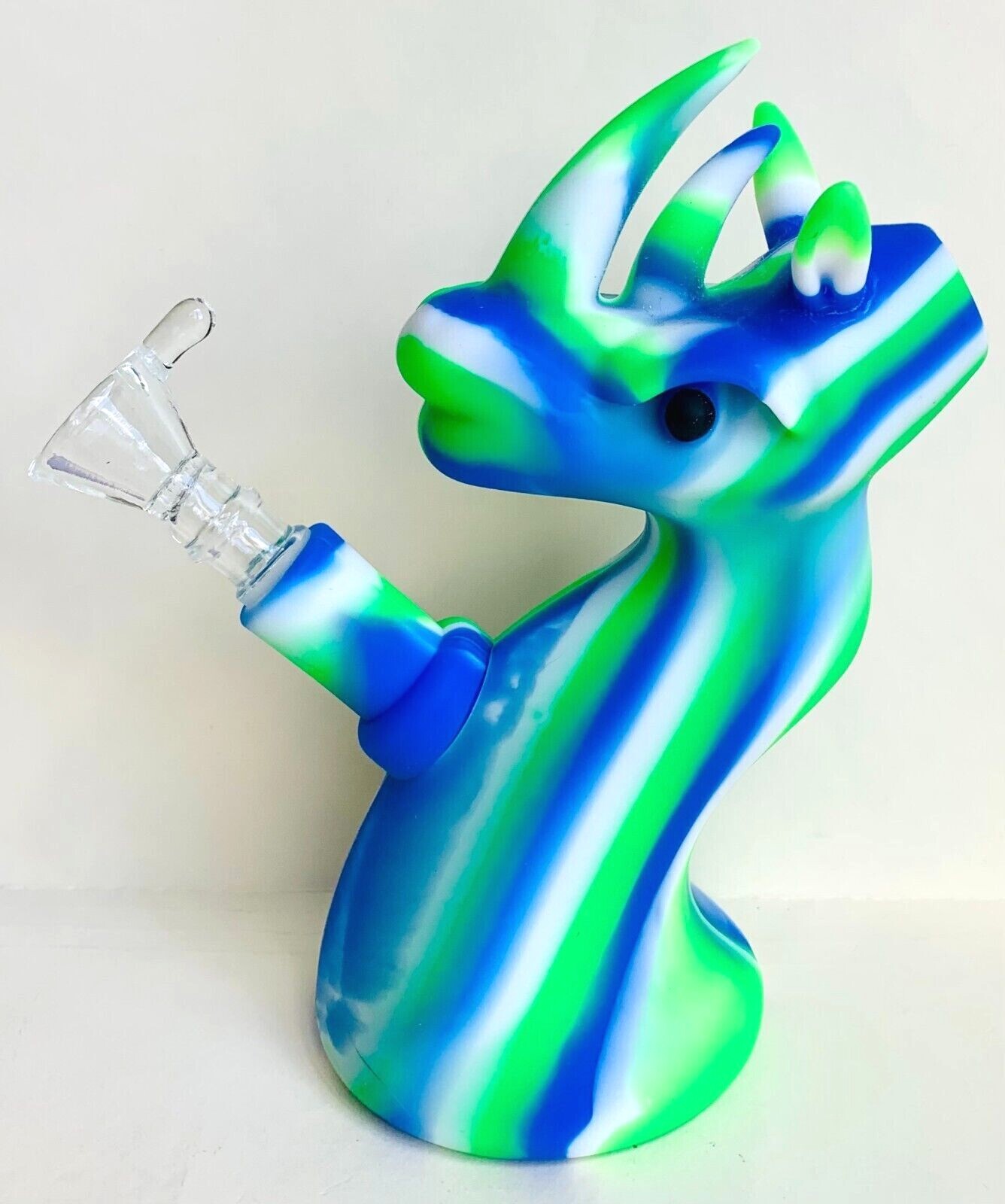 6&Prime; Silicone Dragon Hookah Tobacco Smoking Water Pipe with 14mm Male Glass Bowl