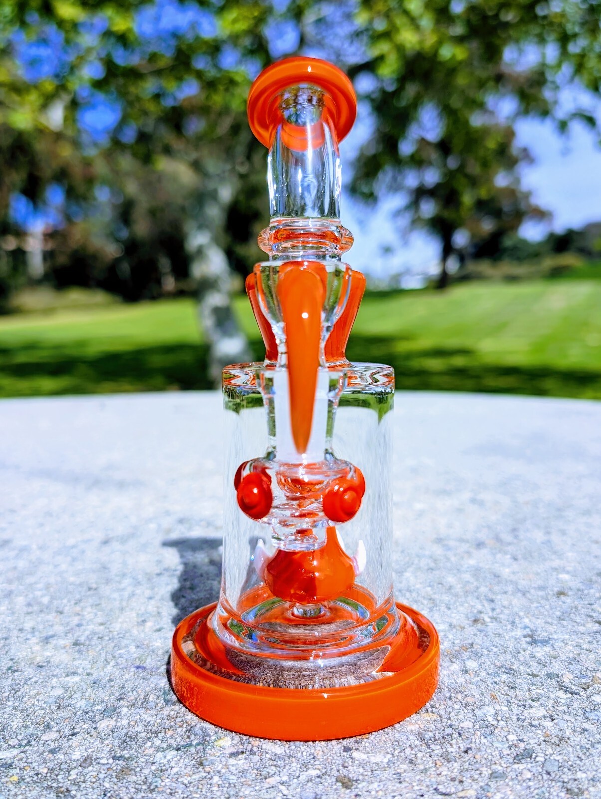 8&Prime; Orange Cyclops Bong With Screen Filter Bowl Premium Quality Water Pipe Hookah