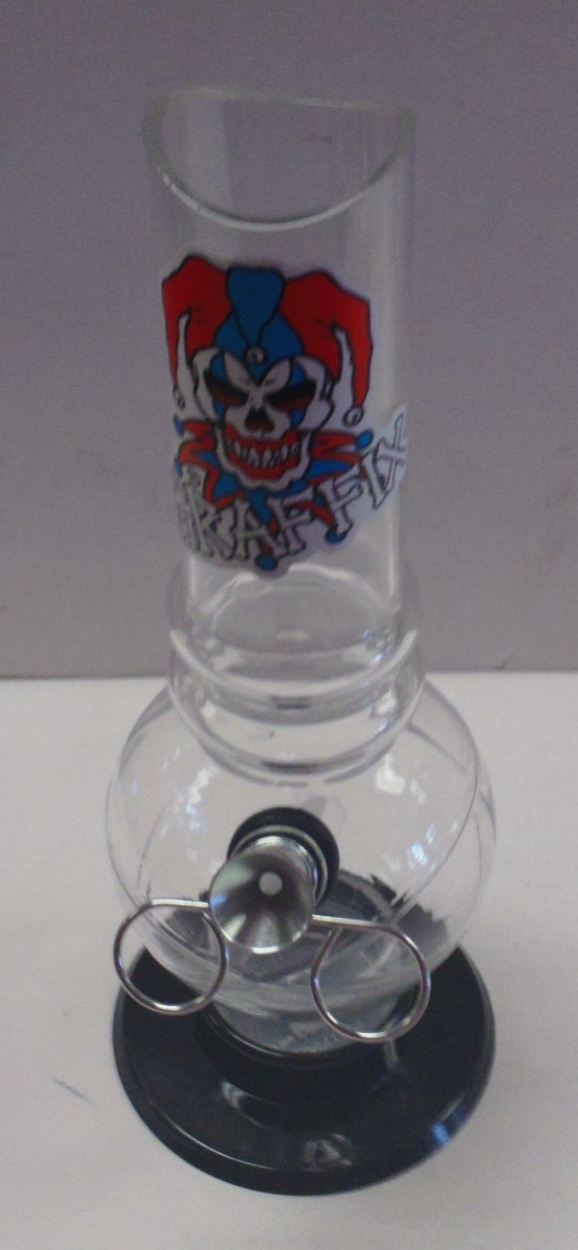 GRAFFIX 8&Prime; PLASTIC 2 RING BUBBLE HOOKAH WATER PIPE BONG PULL CARB 1.5&Prime;M CLEAR