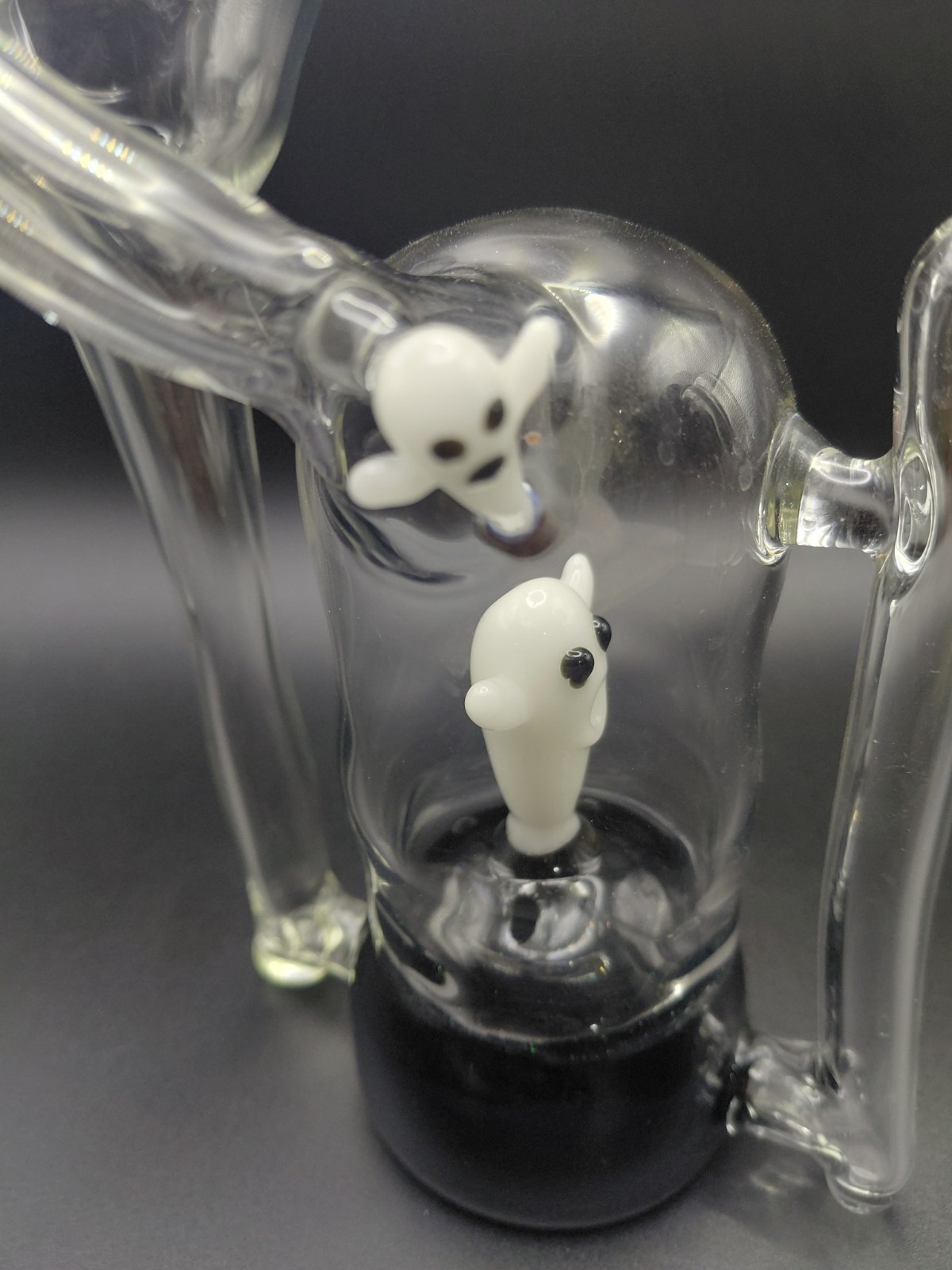 Clear and Black Glass Ghost Rig with Built-In Perc