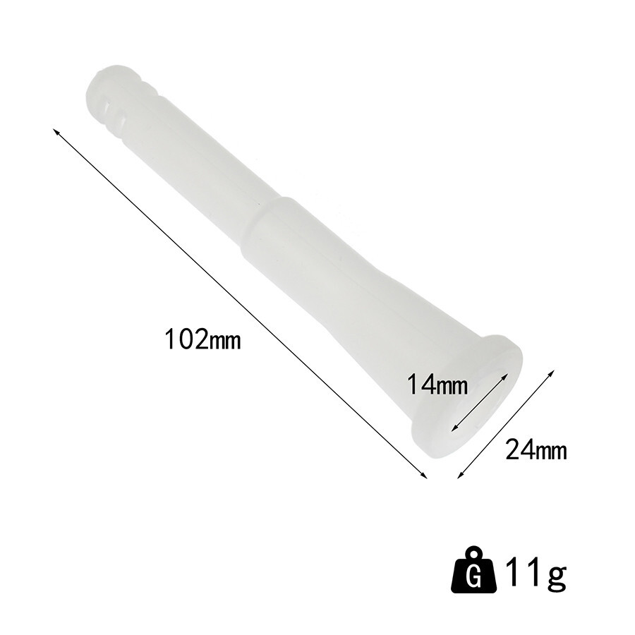 4PCS 4&Prime; Silicone Tube Downstem 14mm Female Bowl Connector Transparent White