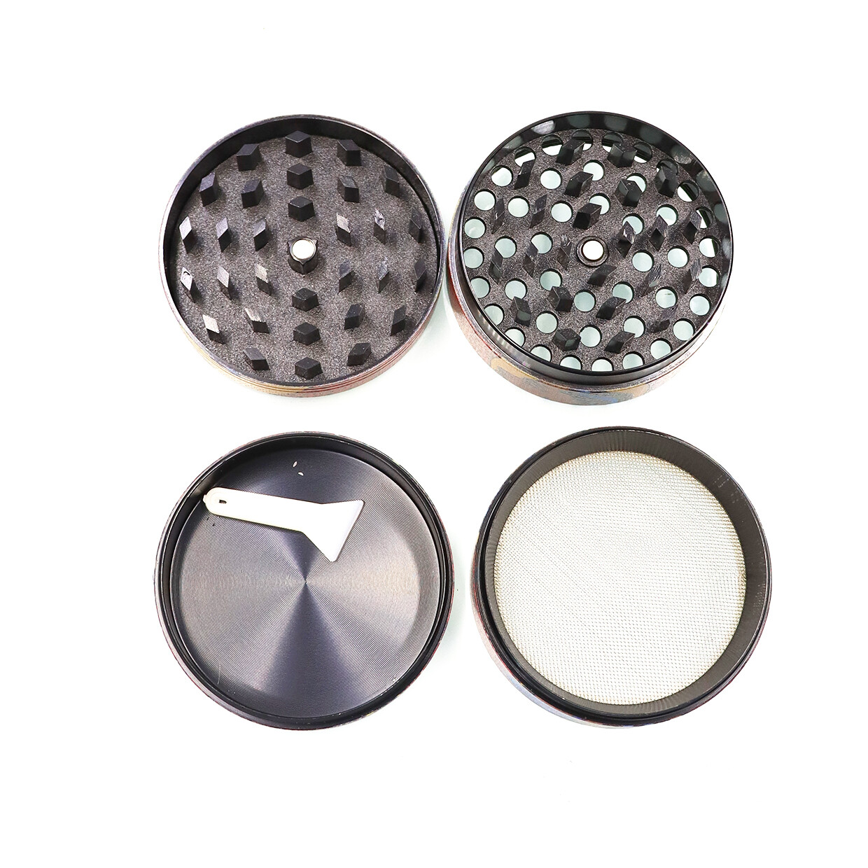 Metal Grinder Zinc Alloy Four Flat Grinder Grinder Cigarette Shredder 4 Layers